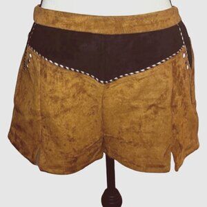 Endless ROSE Faux Suede Black and Rust Shorts